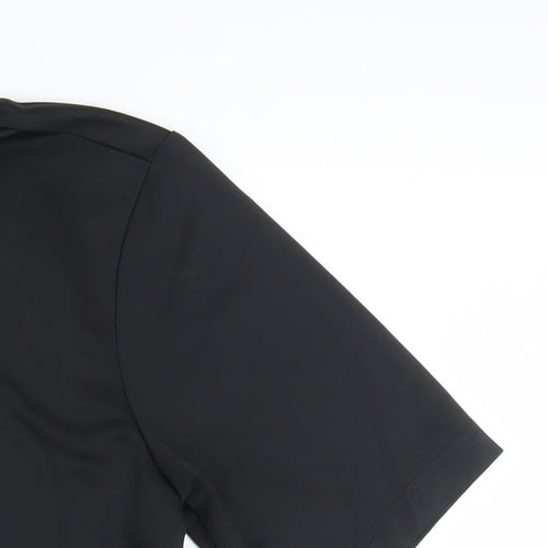 Adidas Boys Black Polo Shirt 15-16 Years Activewear Lightweight Top