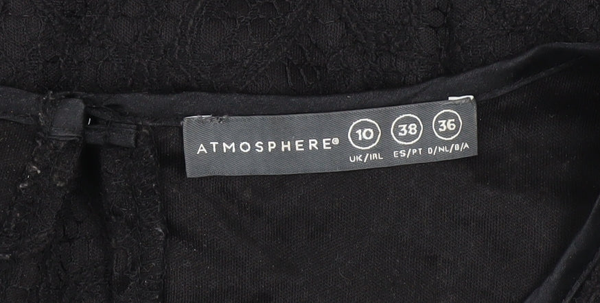 Atmosphere Women’s Black Lace Sheath Knee Length Dress UK 10