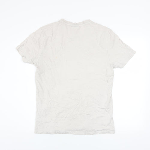 Napapijri Men’s Beige Graphic Print Cotton T-Shirt Size L