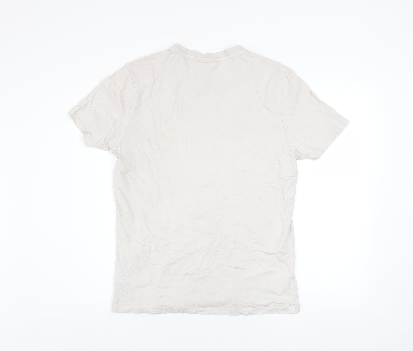 Napapijri Men’s Beige Graphic Print Cotton T-Shirt Size L