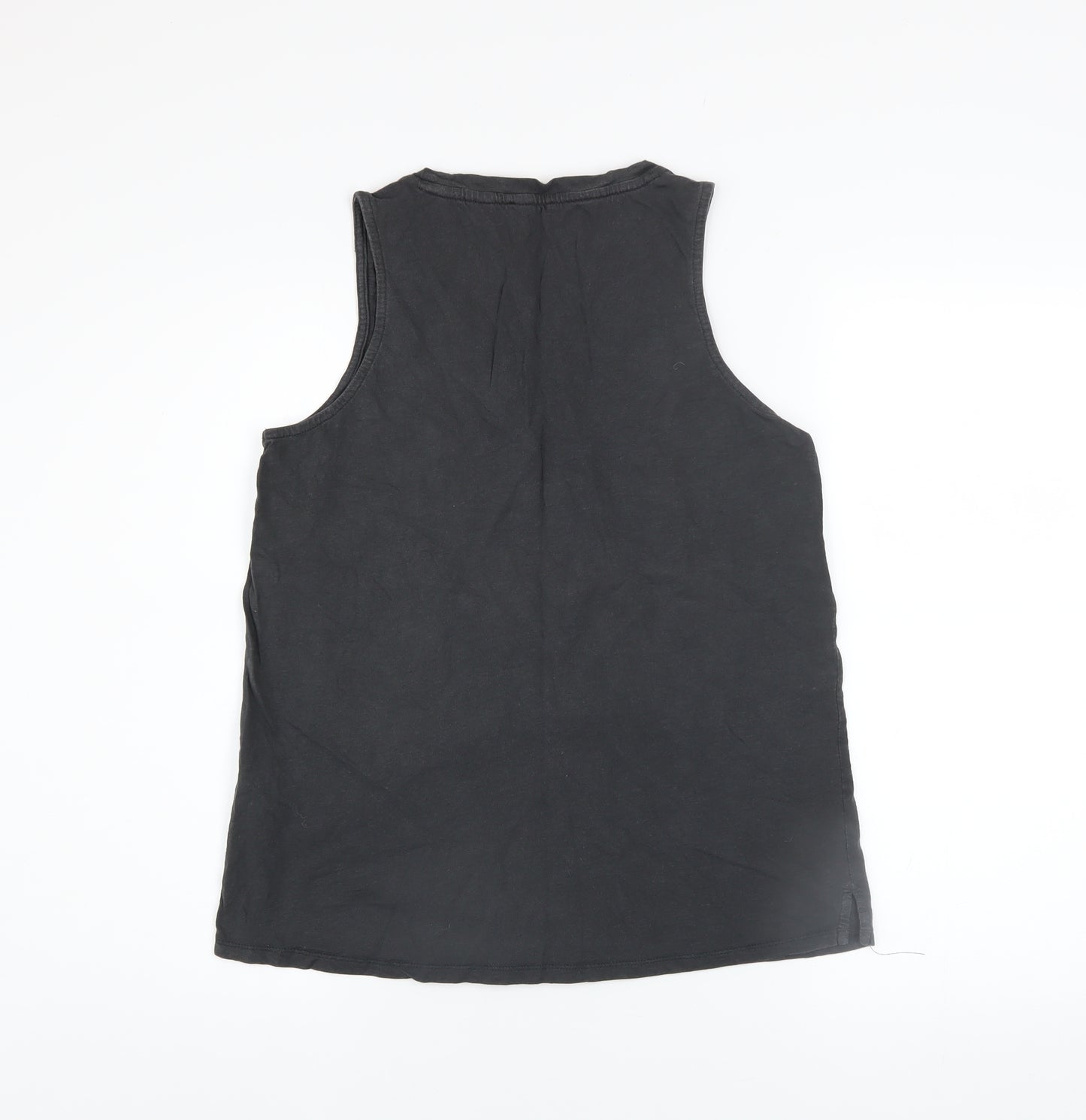 Fat Face Womens Black Cotton 'Living The Dream' Tank Top Size 10