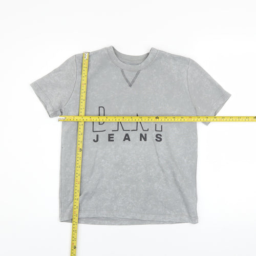 DKNY Boys Grey Logo Acid Wash Cotton Blend T-Shirt Size 10 Years
