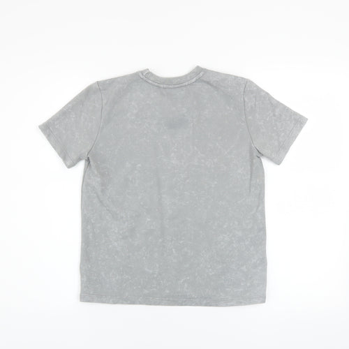 DKNY Boys Grey Logo Acid Wash Cotton Blend T-Shirt Size 10 Years