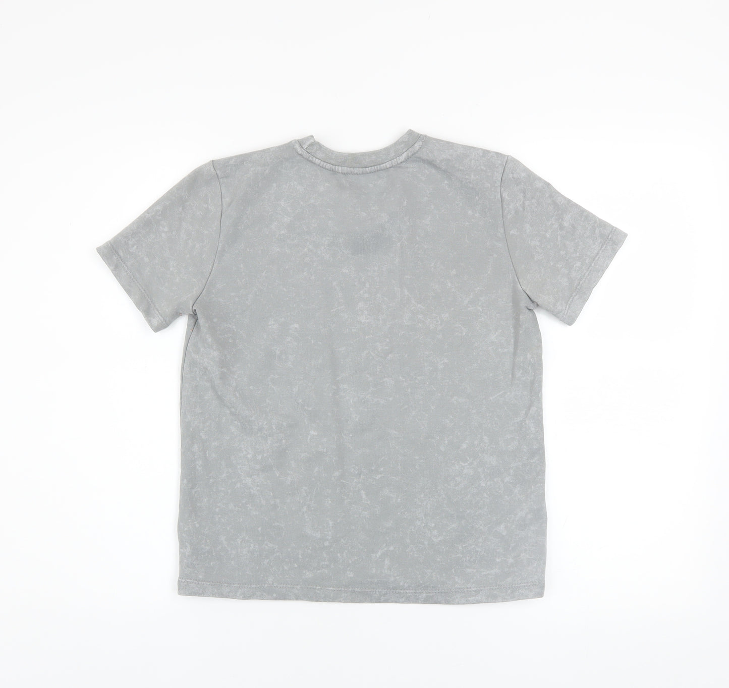 DKNY Boys Grey Logo Acid Wash Cotton Blend T-Shirt Size 10 Years