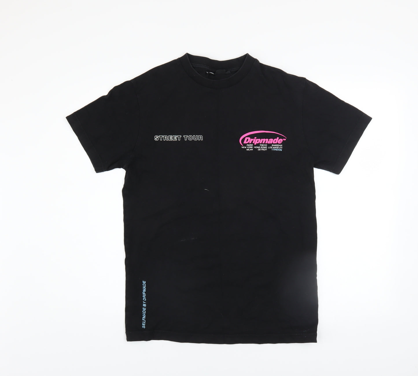 Dripmade Men’s Black Street Tour Graphic Cotton T-Shirt XS