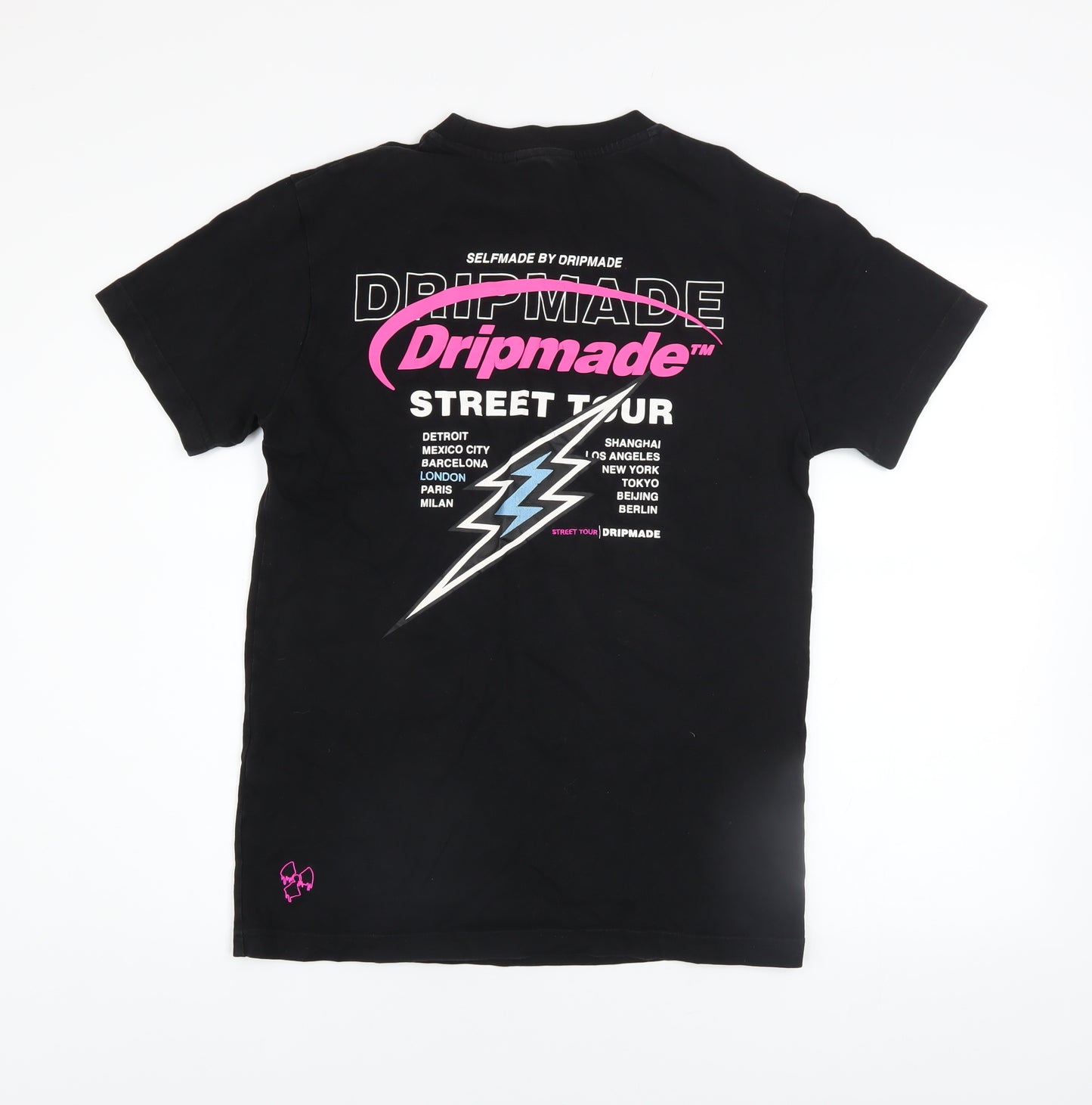 Dripmade Men’s Black Street Tour Graphic Cotton T-Shirt XS