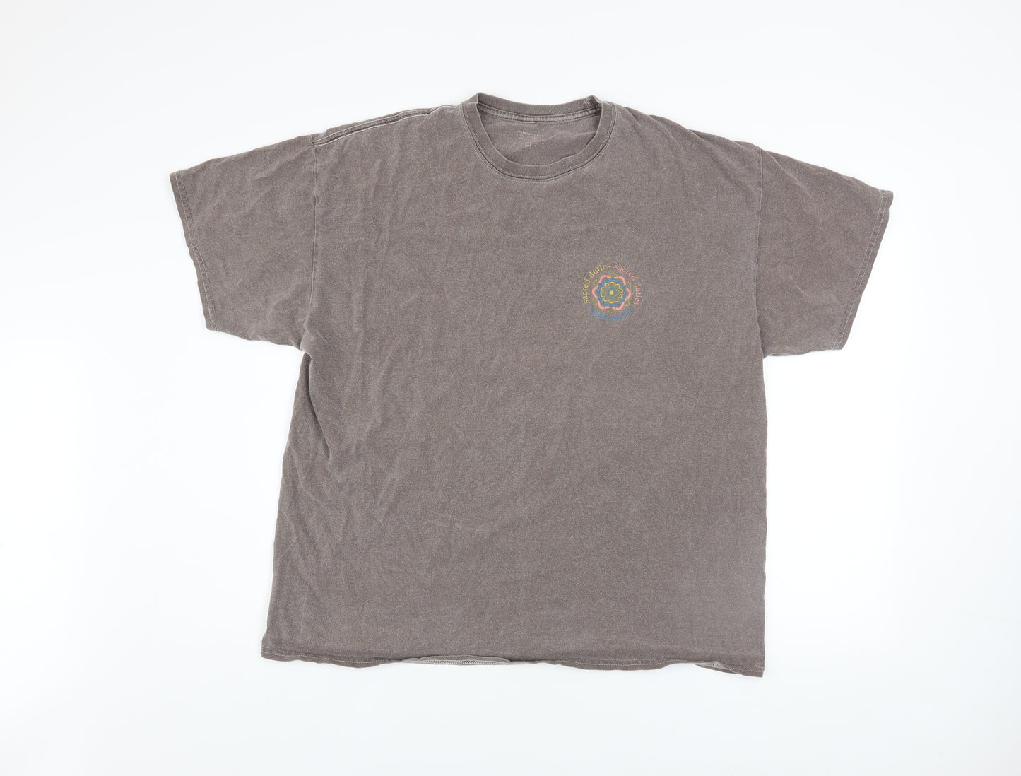 Urban Outfitters Men’s Grey Oversized Psychedelic Graphic Cotton T-Shirt M