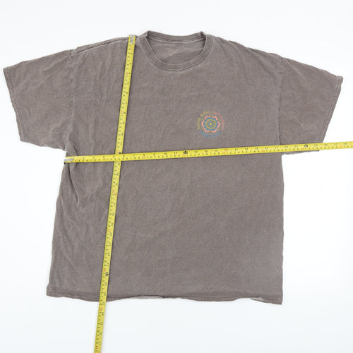 Urban Outfitters Men’s Grey Oversized Psychedelic Graphic Cotton T-Shirt M