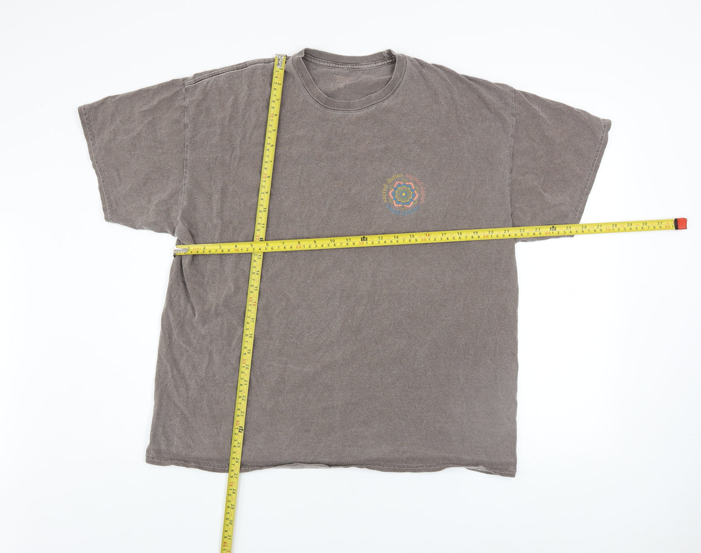 Urban Outfitters Men’s Grey Oversized Psychedelic Graphic Cotton T-Shirt M