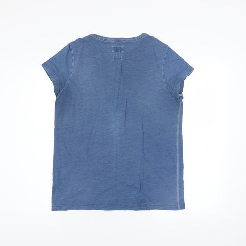 Jack Wills Womens Blue Slim Fit Cotton T-Shirt UK 12