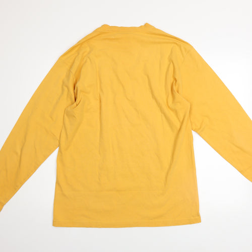 Jansport Men's Yellow Long Sleeve Valparaiso Cotton T-Shirt M Retro