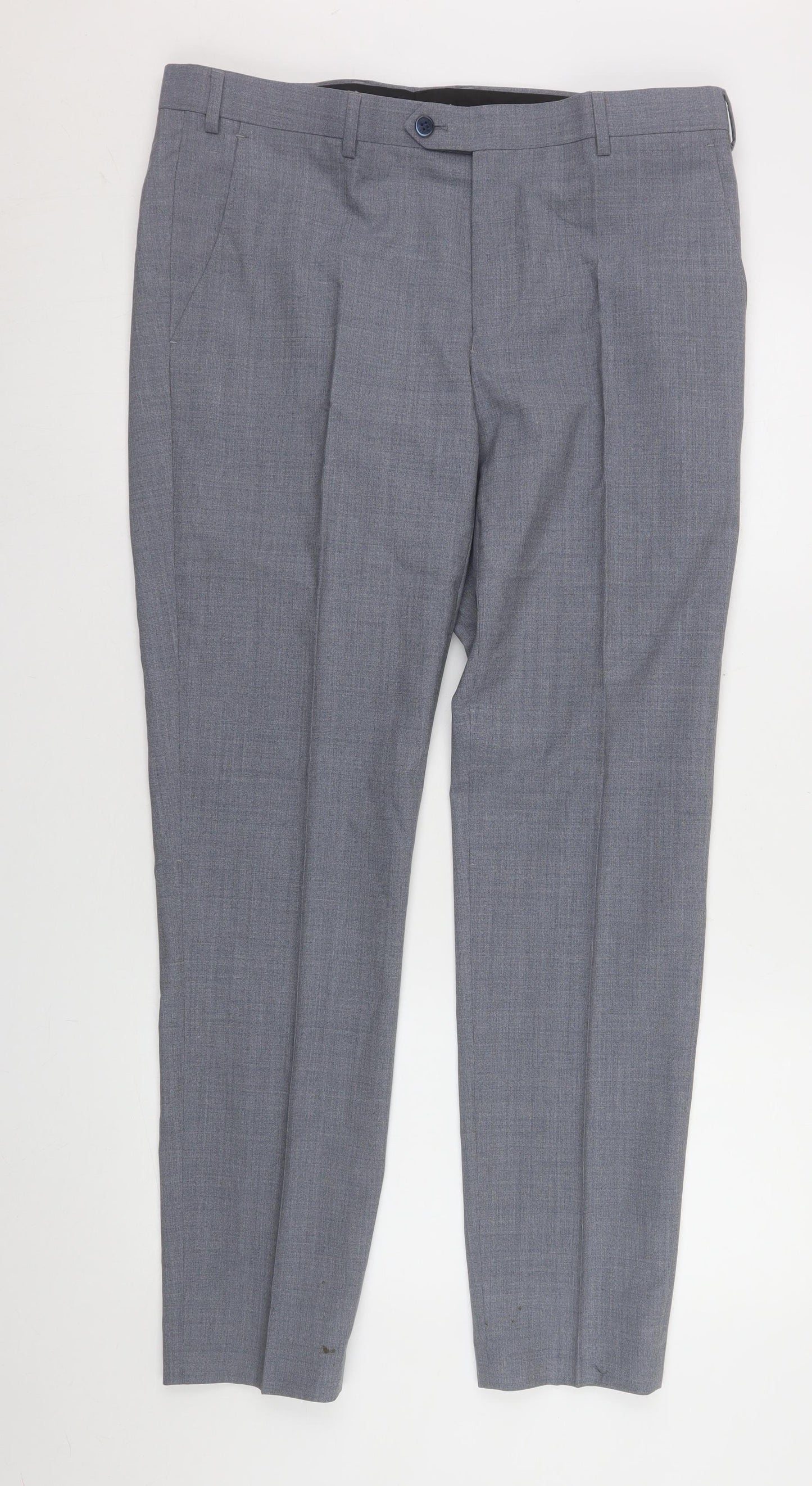 Remus Uomo Men's Grey Wool Blend Dress Pants 36R Formal Trousers