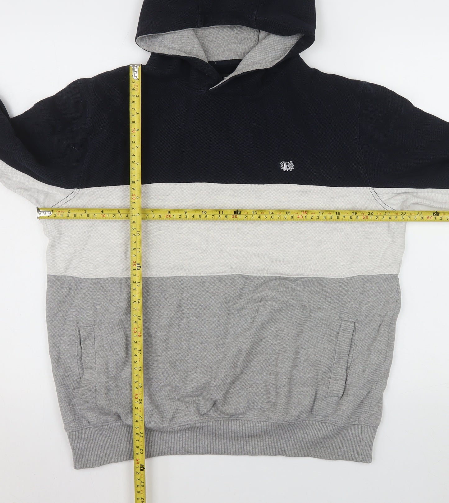 Burton Mens Grey Colour Block Pullover Hoodie M Regular Fit