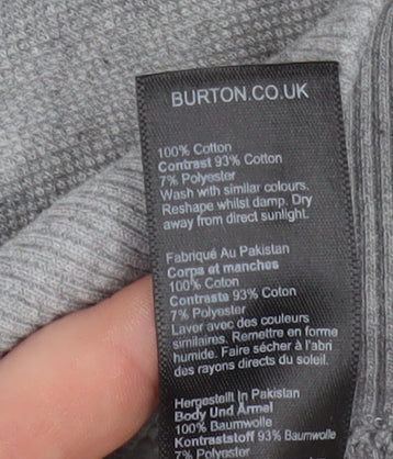 Burton Mens Grey Colour Block Pullover Hoodie M Regular Fit