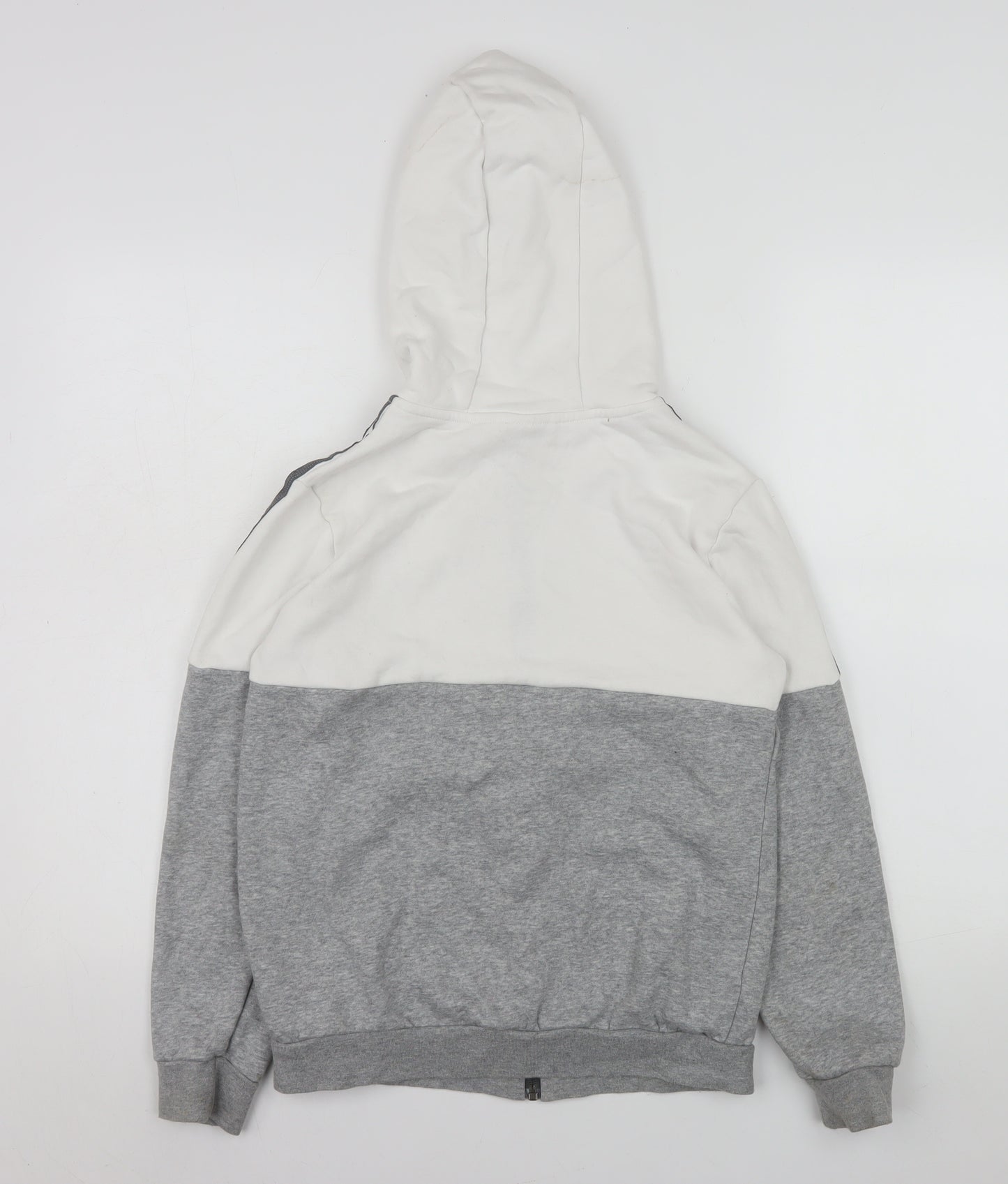 Adidas Boys Grey Colourblock Hooded Track Jacket 11-12 Years Full Zip