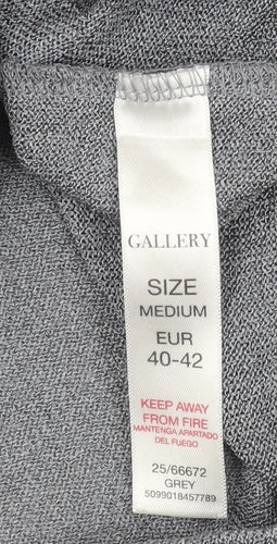 Gallery Womens Grey Cowl Neck Long Sleeve Knit Blouse Size 14