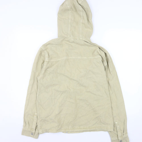 Zara Boys Beige Cotton Hooded Full Zip Jacket 13-14 Years