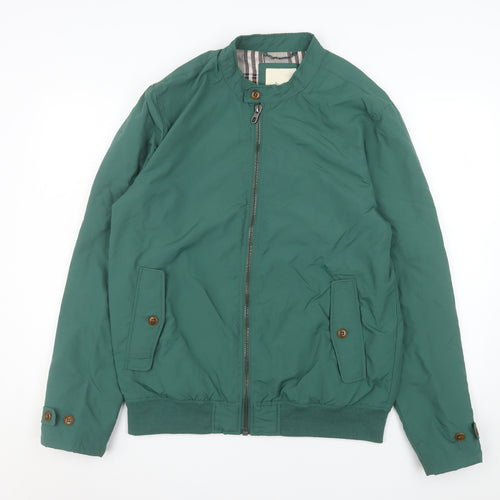 Tailored Originals Men's Green Bomber Jacket Size L Casual Zip Up