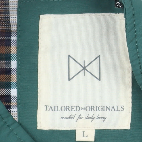 Tailored Originals Men's Green Bomber Jacket Size L Casual Zip Up