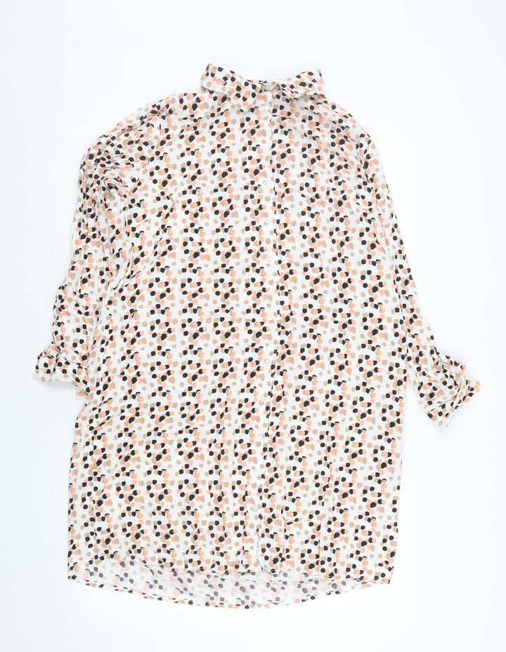 KIABI Women’s Multicoloured Polka Dot Viscose Shirt Dress Size 12