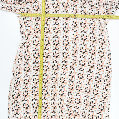 KIABI Women’s Multicoloured Polka Dot Viscose Shirt Dress Size 12