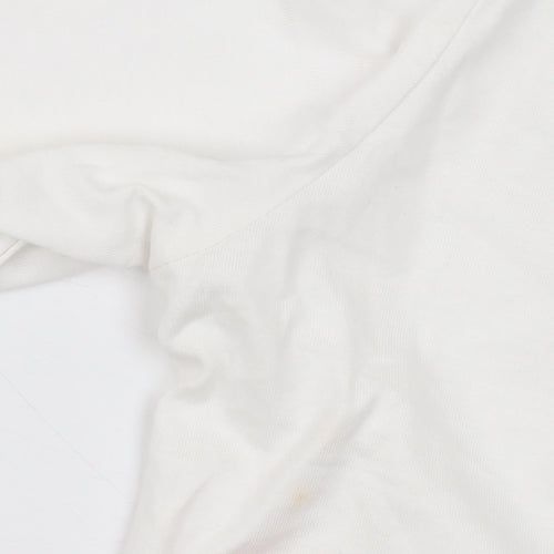 Lee Cooper Men's White Long Sleeve Crew Neck Cotton Top M