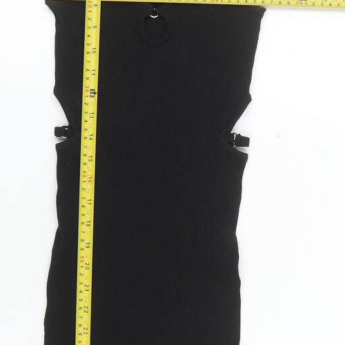 Bershka Women's Black Sleeveless Bodycon Midi Dress Size 8