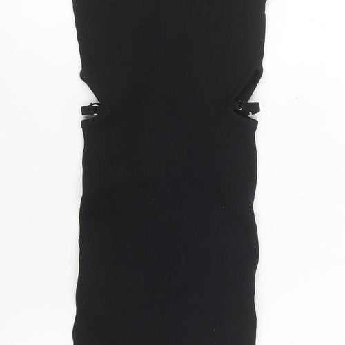 Bershka Women's Black Sleeveless Bodycon Midi Dress Size 8