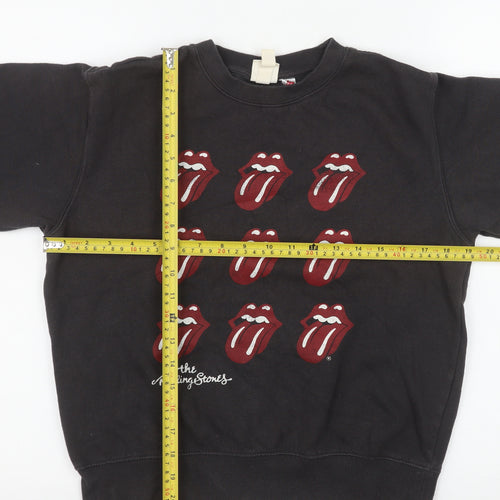 H&M L.O.G.G. Women's Black Rolling Stones Graphic Pullover Sweatshirt XS