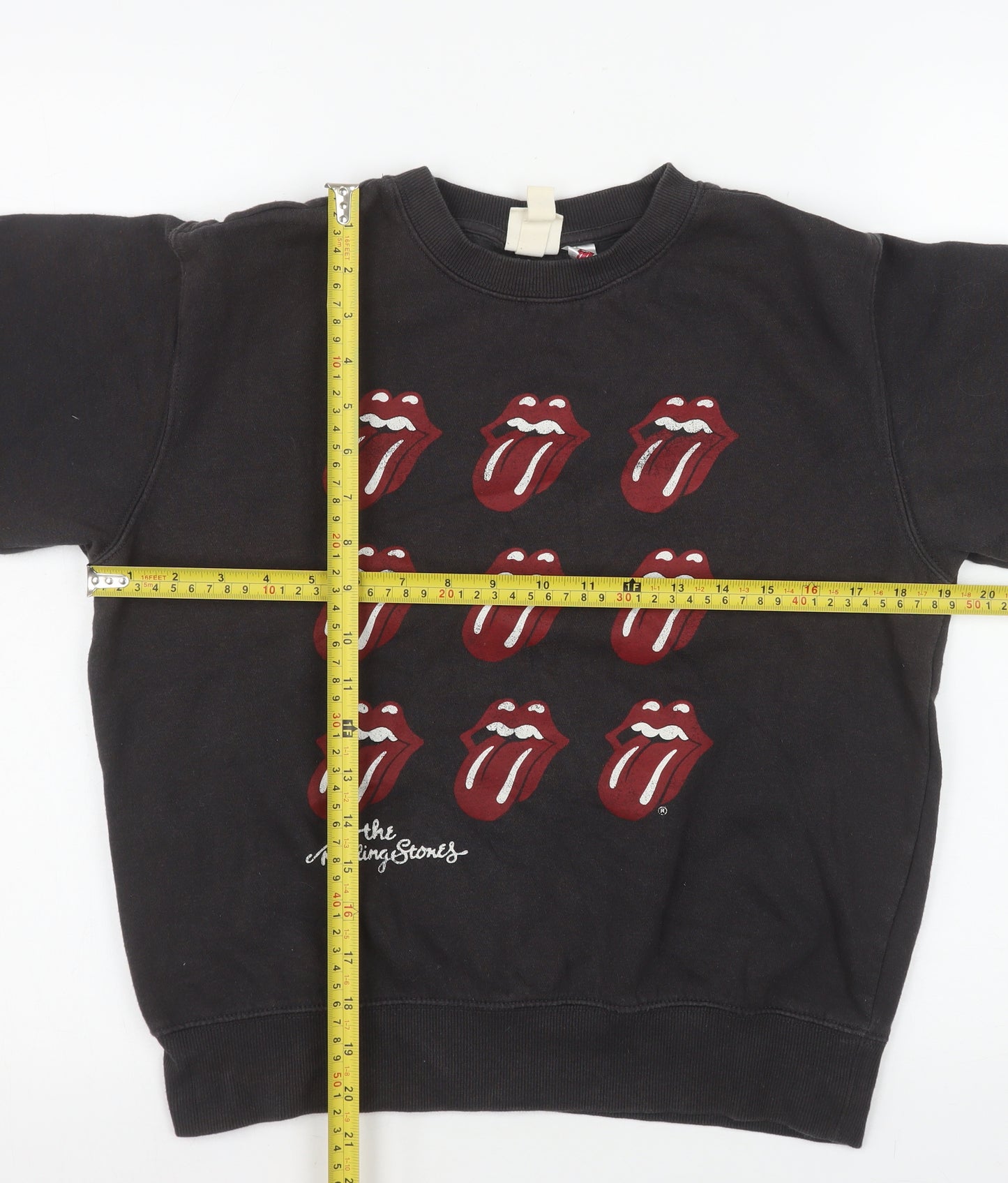 H&M L.O.G.G. Women's Black Rolling Stones Graphic Pullover Sweatshirt XS