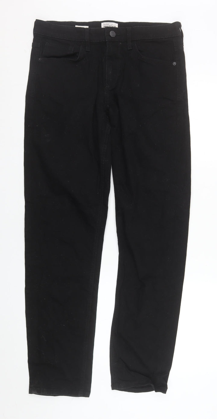 River Island Womens Black Straight Leg Jeans Size 32L Regular Fit