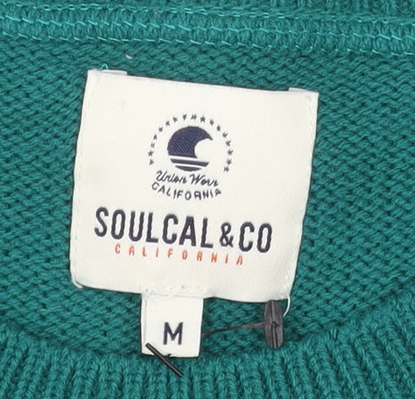 SoulCal & Co Mens Green Elf Christmas Jumper Size M Pullover Knit
