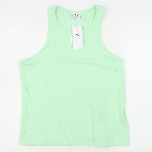 Puma Womens Green XL Racerback Tank Top Lightweight Activewear