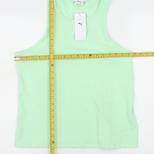 Puma Womens Green XL Racerback Tank Top Lightweight Activewear