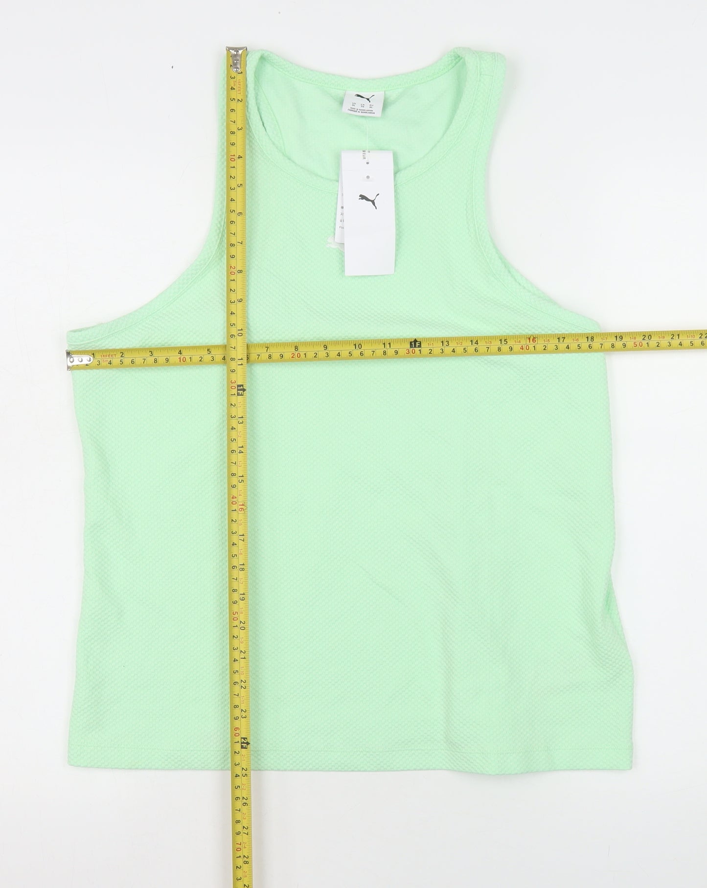 Puma Womens Green XL Racerback Tank Top Lightweight Activewear