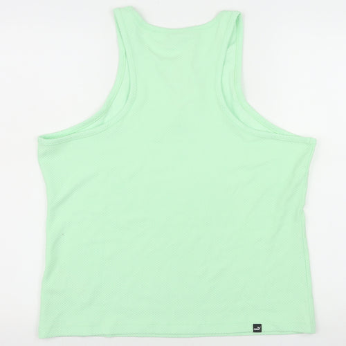Puma Womens Green XL Racerback Tank Top Lightweight Activewear