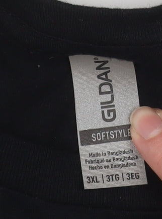 Gildan Men’s Black 3XL Softstyle Sports Graphic Cotton T-Shirt