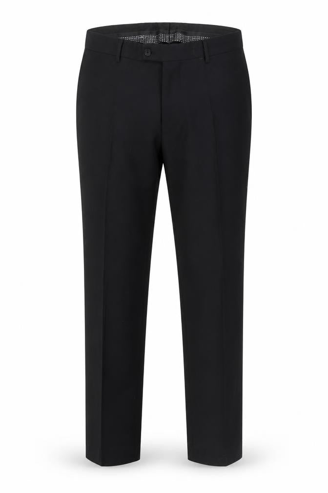 Benetti Men's Black Tailored Fit Dress Pants 36S Wool Blend