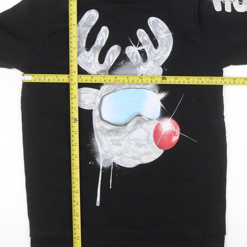 Next Boys Black Christmas Reindeer Graphic Pullover Sweatshirt 14 Years