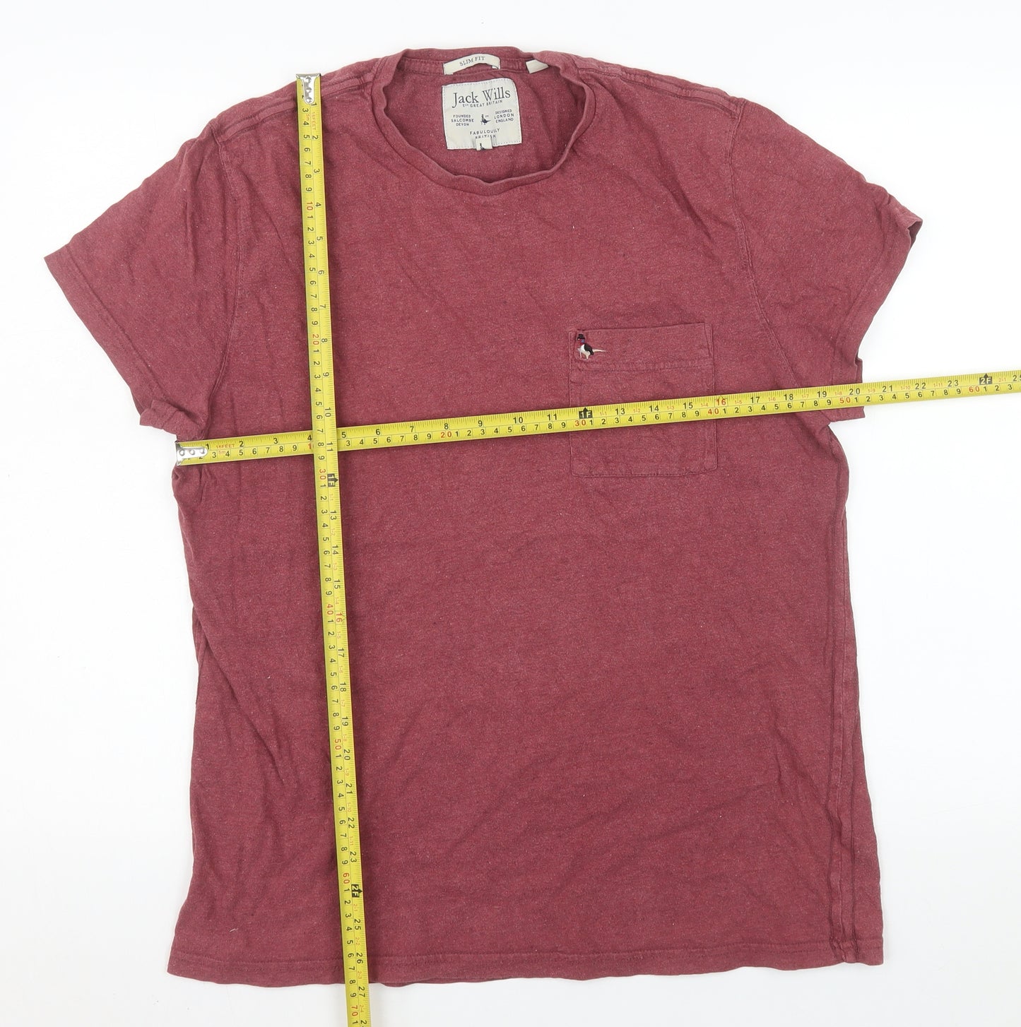 Jack Wills Men’s Red XL Crew Neck Cotton Jersey T-Shirt