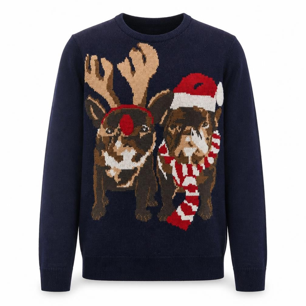 Marks and Spencer Men Navy Christmas Dog Jumper Small Regular Fit Acrylic