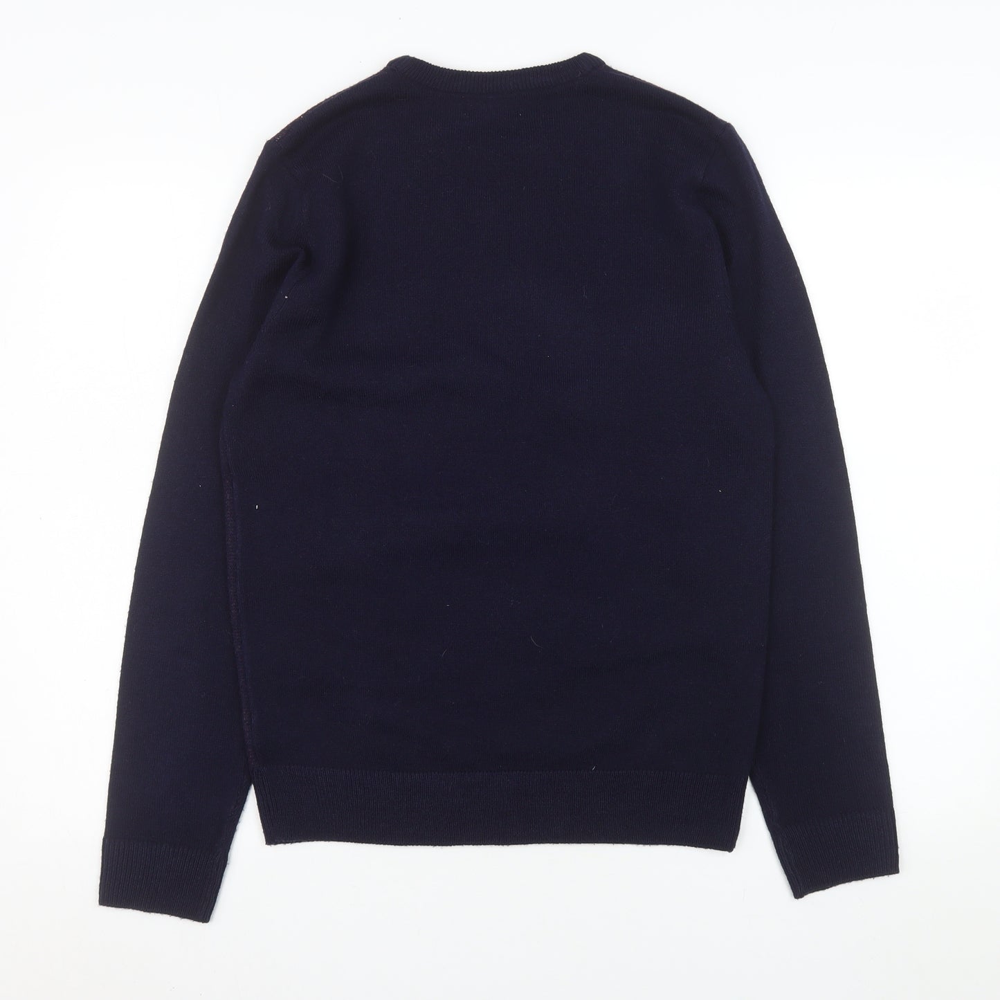 Marks and Spencer Men Navy Christmas Dog Jumper Small Regular Fit Acrylic