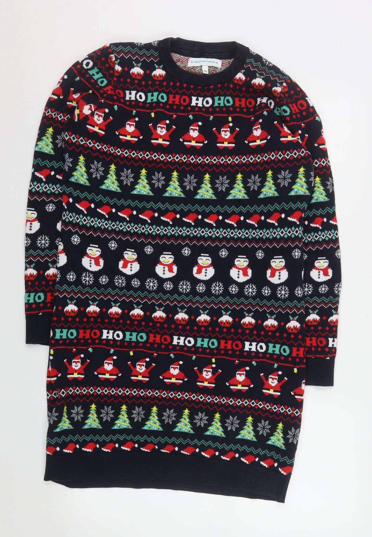 Next Women’s Multicoloured Christmas Jumper Dress Size 14