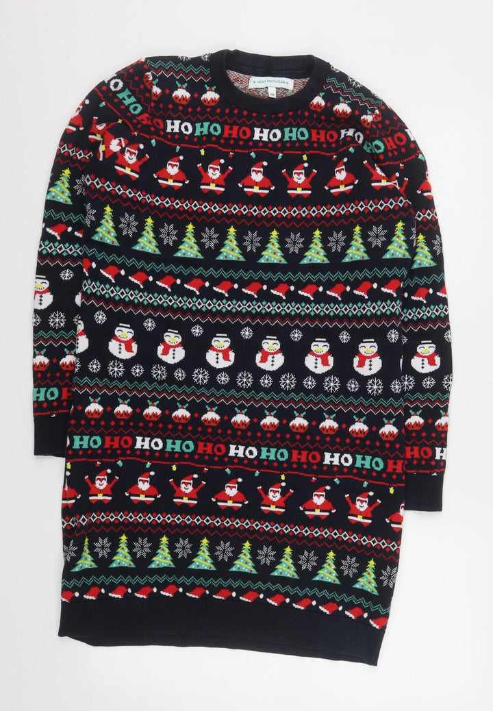 Next Women’s Multicoloured Christmas Jumper Dress Size 14