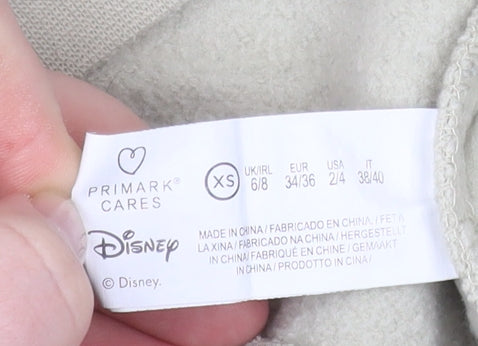 Primark Disney Women Beige Mickey Mouse Pullover Hoodie XS