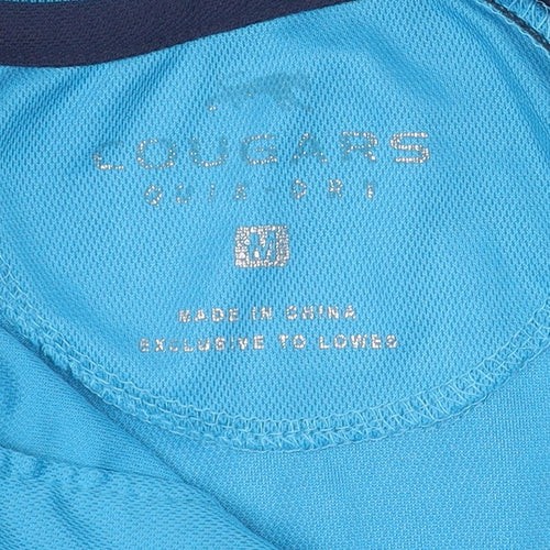 Cougars Men Blue Colourblock Quick Dry Sports Polo Shirt M