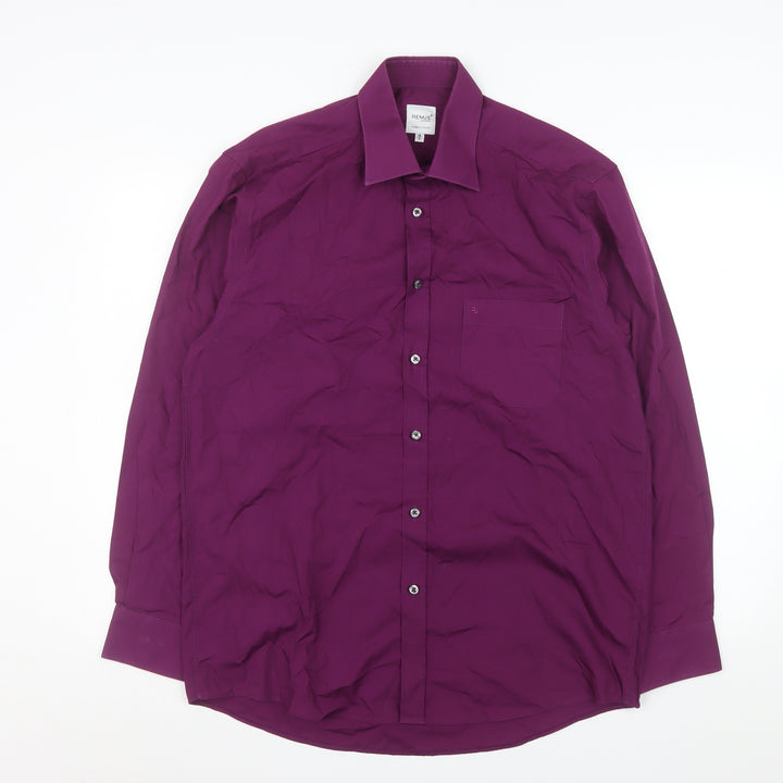 Remus Uomo Men's Purple Long Sleeve Slim Fit Dress Shirt 16/41