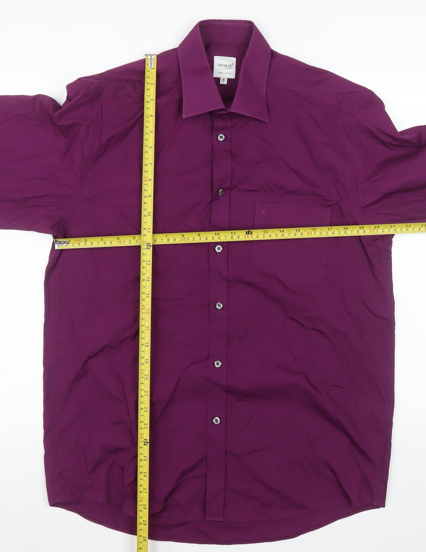 Remus Uomo Men's Purple Long Sleeve Slim Fit Dress Shirt 16/41
