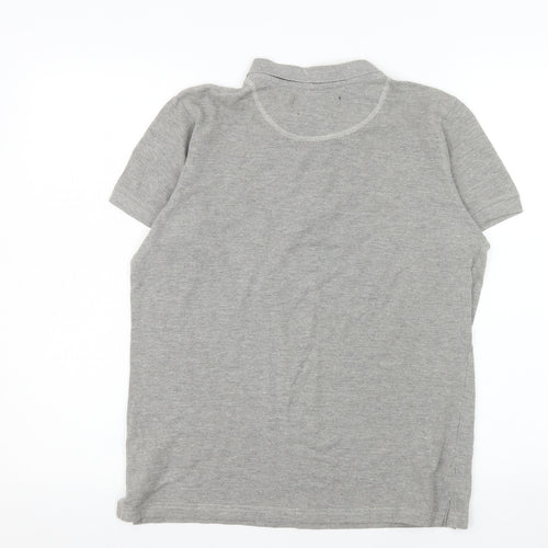 Firetrap Men's Grey Cotton Short Sleeve Polo Shirt Size S