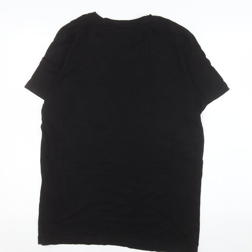 Jack & Jones Men's Black Cotton Crew Neck Regular Fit T-Shirt L
